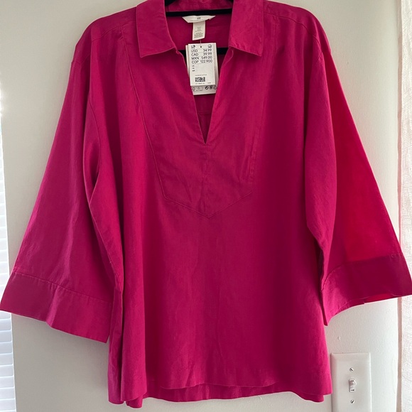 H&M Pink linen top in size M - Picture 3 of 10
